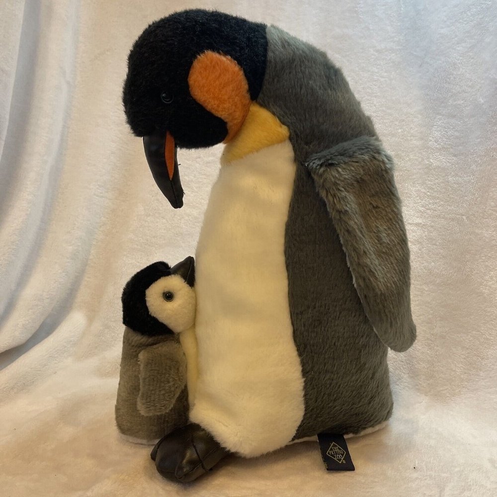 1994 (The petting zoo) Emperor mother penguin and baby plush‎ 15” tall, Plush.
